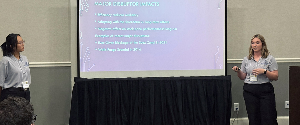 Students presenting research project.