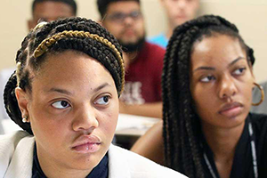 Students listening in class