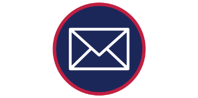 blue circle with envelope icon