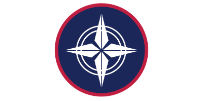 blue circle with compass icon