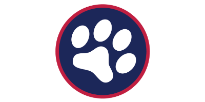 blue circle with paw icon