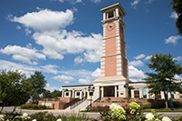 media relations photography - Moulton Tower and Alumni Plaza